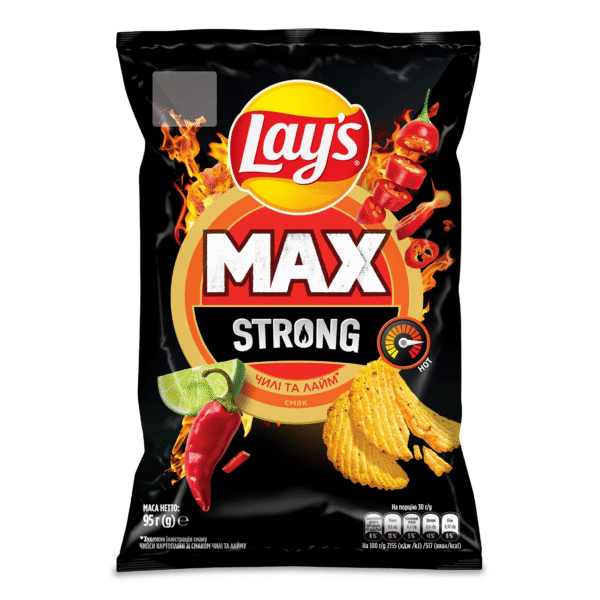 Чіпси Lay's Strong "Чилі та лайм" 95 г