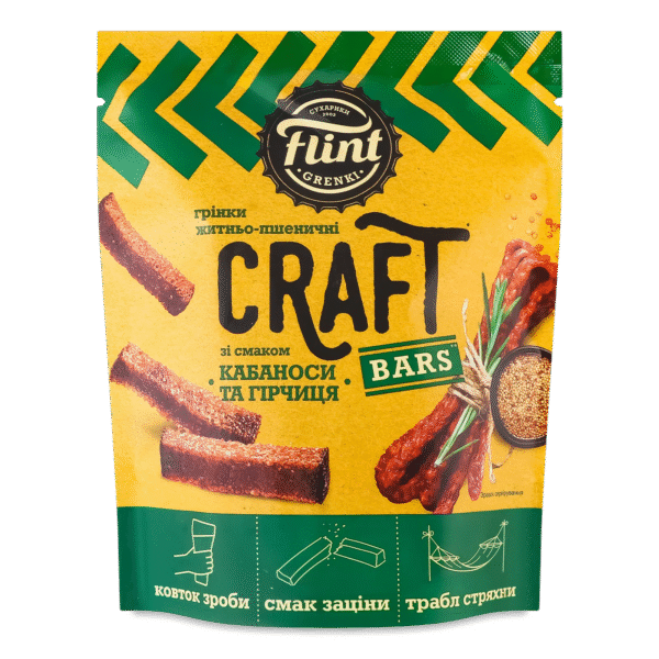 Грінки FLINT CRAFT "Кабаноси та гірчиця" 80 г